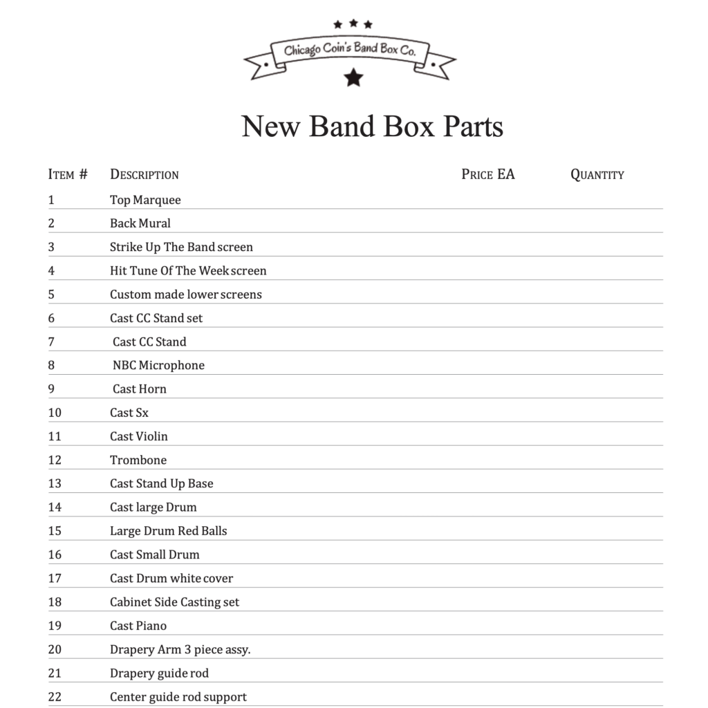 New Band Box Parts